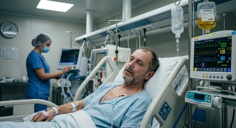 ICU visual after septic shock